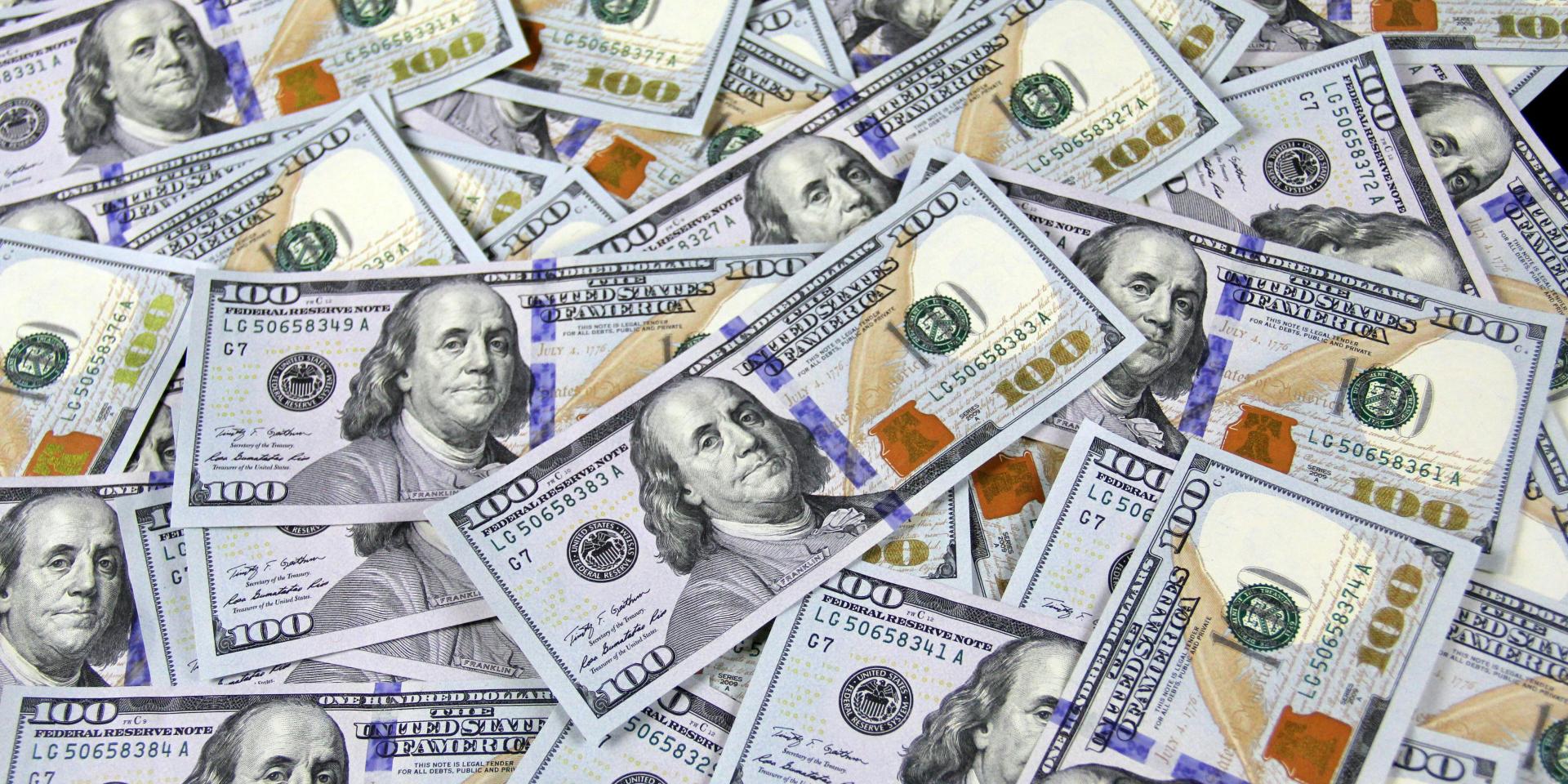 A pile of U.S. paper currency