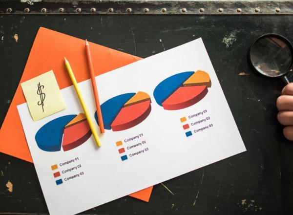 Paper with pie charts