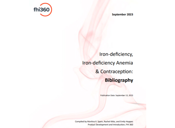 Title page of the bibliography with name, date, authors, and FHI 360 logo