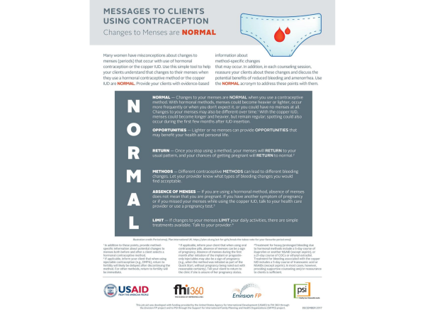 First page of NROMAL tool with counseling information