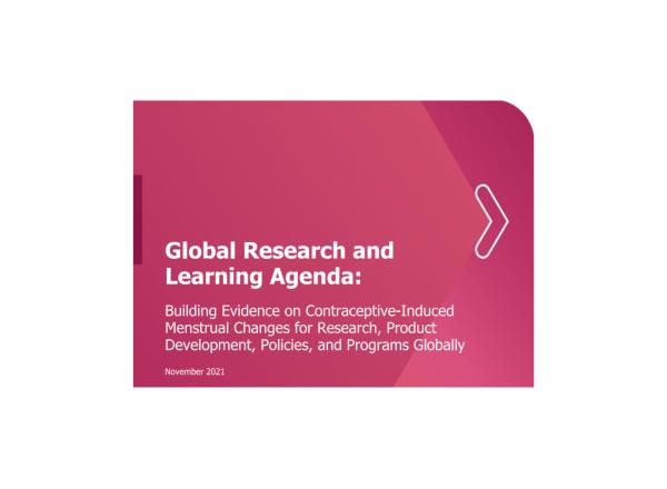 Cover page of the CIMC research and learning agenda